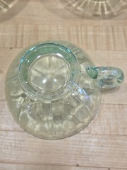 Vintage Jeannette Ultramarine Swirl Uranium Glass 6 Piece Cup and Sugar Set