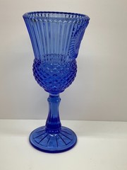 AVON Fostoria Cobalt Blue Glass Goblets George Washington