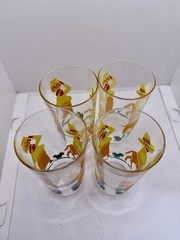 Taylor Smith Taylor Glasses Tumblers Southwestern Set Of 4 MCM 1950’s