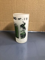Hazel atlas frosted glass vintage old Wyoming 5”Tumbler Antique Travel State