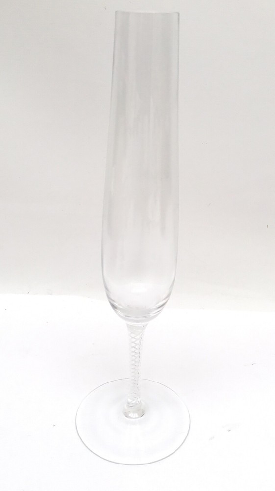 Ceska Crystal Air Twist Stem Tall Champagne Flute Glass 11 1/4”