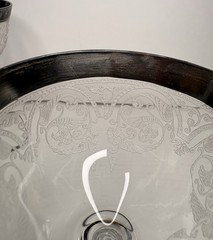 Vintage Etched Sherry Cordial Glasses Floral Silver Rim Cocktail Stemware Set