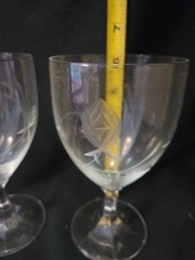 Vintage Fine Crystal Wine Glasses By Diamond Craft Co. With Original Box/Papers