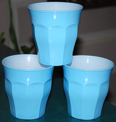Set 5 DURALEX PICARDIE 8 oz PASTEL BLUE Drinking Cups Stackable Glasses FRANCE