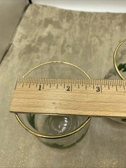 2 Vintage Libbey Christmas Tumbler Glasses Holiday Holly And Berry With Gold Rim