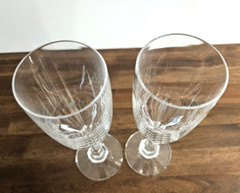 Baccarat Crystal 6 oz Monaco Champange Flute Glass 8.5″ Set of 2 Monogram