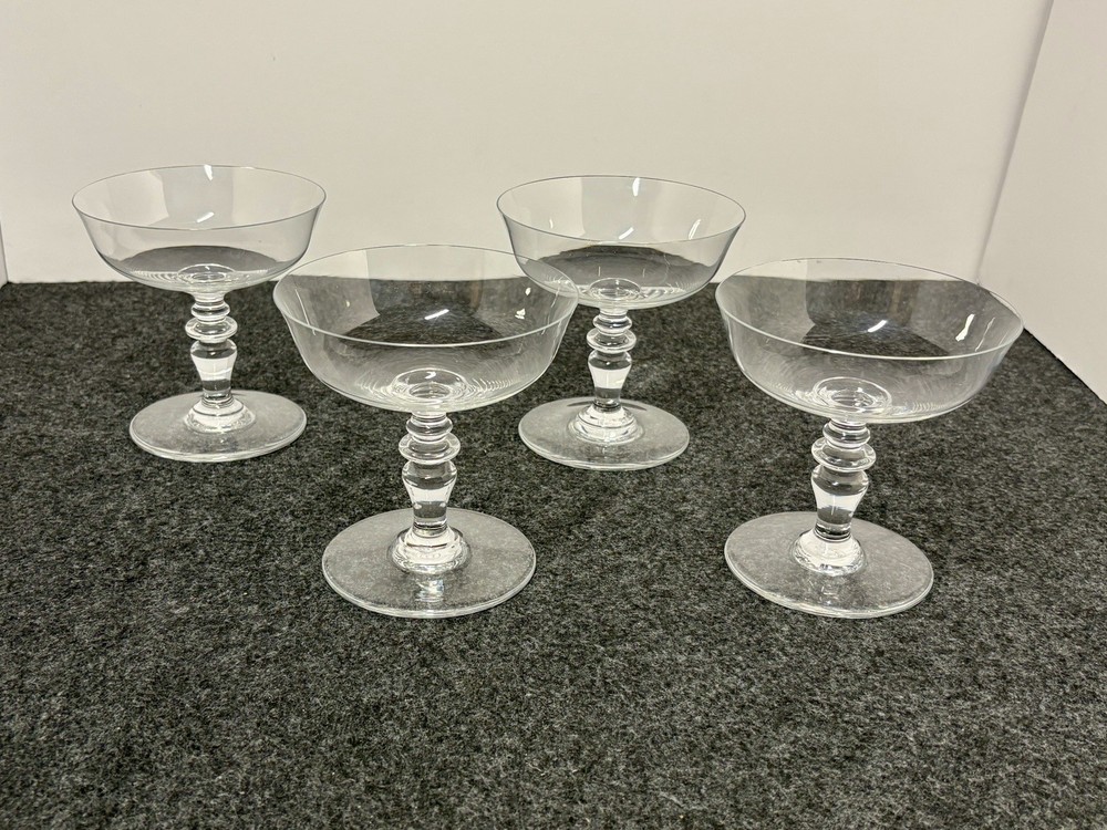 Set of Four Baccarat Crystal Provence Champagne Sherbet Glasses 4 3/8 in. High