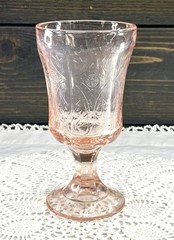 Indiana Glass Pink Recollection Water Goblet Madrid Pattern Approx 10oz 6 1/2”
