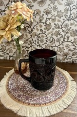 8 Vintage Antique Ruby Red Glass Cristal D’Arques-Durand Luminarc Mugs France