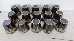 Canonsburg Pottery Brown Drip Glaze Set Of 15 Tumblers Cups 10oz 3½»