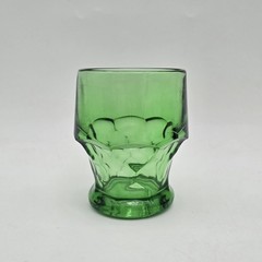 Vintage Viking Green Georgian Tumbler Glass Honeycomb 6 ounce 3.5″