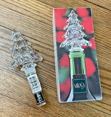 NEW! Vintage Wine Bottle Stopper Mikasa Crystal Christmas Tree 6″, Austria