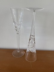 Miller Rogaska Crystal Champagne Flutes Etched Heart Wedding Toasting Glasses 2
