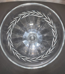 7 Vintage Seneca Laurel Leaf Wheel Cut Optic Wine Glass Flutes Beveled MINT