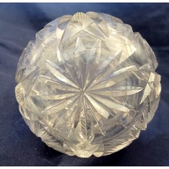 Cruet 6.5″ Vintage Cut Bohemia Czech Crystal Starburst Design 24 pbO w Stopper