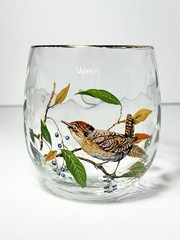West Virginia Glass American Songbirds 6 Roly-Poly Tumblers Glasses 3 7/8” 16oz