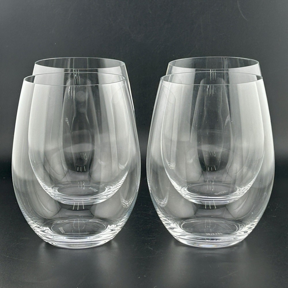 Riedel O Cabernet Merlot Crystal Stemless Wine Glasses Set of 4 Germany 21oz 4¾″