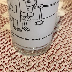 Vintage Federal Glass Adult Cartoon Frosted Tumblers-Set Of 5