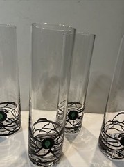 Art Glass Set of 4 String Art 3D Cocktail Highball Glasses 8»