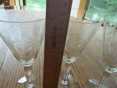 4 Etched Fancy Wine Champagne Stem Flutes/Glasses 7″ Tall 12 Oz Box B11
