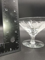 Tiffin Elegant Glass Classic Dancing Nude Cameo Cup Compote Etched Excellent VTG