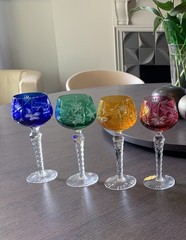 Set of 4 Imperlux Lausitzer Germany Cut To Clear Crystal Glasses 8″ NWT