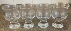 Clear Controlled Air Bubble Stem Bourbon Brandy Glasses Set Of 4 Small 3 3/4”