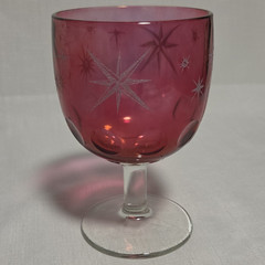Bartlett Collins Atomic Cranberry Glass Goblet