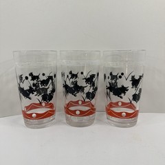 Set of 6 Federal Glass Scotty Dog Black Terrier Playing Fetch Tumbler Glasses