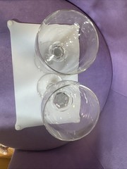 Crystal Glass Set Of 2 Tall 8”