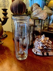 Very Pretty Elegant Slender Tumble Up Clear Glass Hand Blown 8.5” Tall