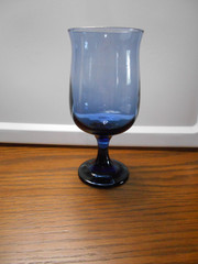 Set of 6 Vtg Libbey Connoisseur Dusky Blue Tulip Wine Glass / Water Goblet 6.5″