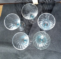 Bryce Aristocrat Aqua Stem Spirit Claret Glasses Set of 5