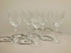 Set Of 5- Rogaska Crystal Wine Glasses Richmond CHIPPED, See Pictures