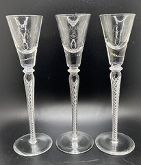 Set Of 3 Bohemia Crystal Crystalex Boc270 Air Twist Aperitif/Cordial Glasses