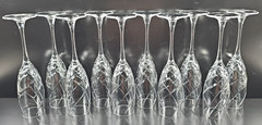 (10) Cristal D’Arques Junon Fluted Champagne Set Crystal Cut Clear Stemware Lot