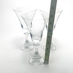 3 VTG Mikasa Stratton Crystal Water Goblets Wine Glasses Flared Bowl Ritz Stem