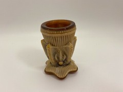 Vintage Chocolate Slag Glass Cactus Toothpick Holder b20
