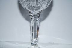 Vintage Anna Hutte Bleikristall Lead Crystal Wine Glasses Gold Rim Rose Set of 6