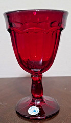 VINTAGE VIKING GLASS RUBY RED ARLINGTON PATTERN WINE GLASS