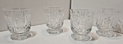 Vtg Bohemian Traunkristall Belvedere Cut Crystal Glasses Set of 4 3.75″ Tall