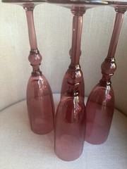 VTG Champagne Toasting Flutes Set of 4 Pretty Plum Color ELEGANT .Made in Italy