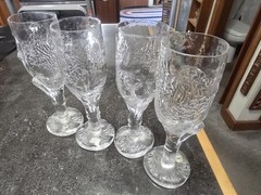 Reijmyre Glass CHAMPAGNE Flute Wine Glass 1969 Collectible set of 4 NICE