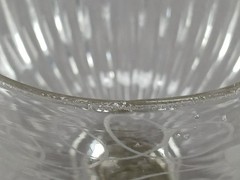 Antique French Engraved & Pattern Molded Blown Glass Large Goblet C. 1830-1840s