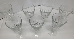 7 VNTG Lady Victoria France Crystal Stemware Chantelle Wine Glasses Goblet 7.5″