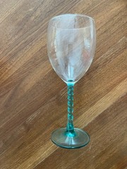4 piece Cristal D’Arques Durand Angelique Aqua Wine Glasses, 7.8”, France, A2086