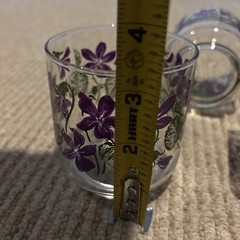 Libbey PURPLE VIOLETS Set of 3 Glasses 3.5 Inches Tall