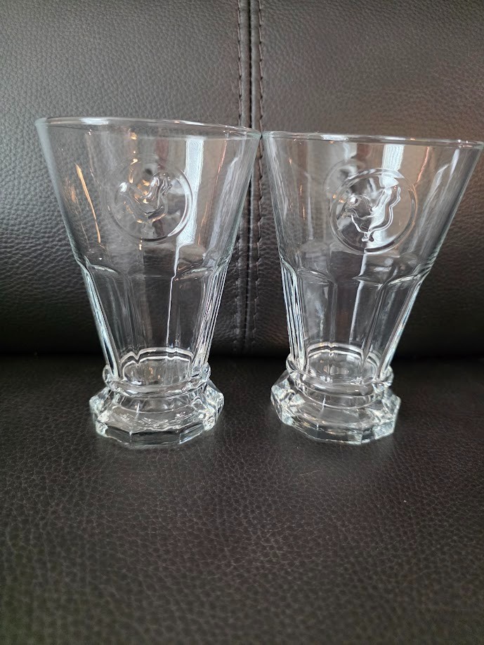 Set of 2 Vintage Cristal D’Arques-Durand Heritage Rooster Collection Juice Glass