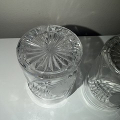 Set of 4 Glass Tumblers HORN OF PLENTY Pattern 3 5/8 “ tall excellent condition