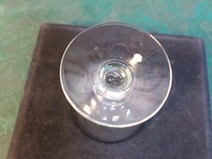 4-3oz Elegant Johans Fors Swedish Made Platinum Band Stemmed Etched Wine Glasses